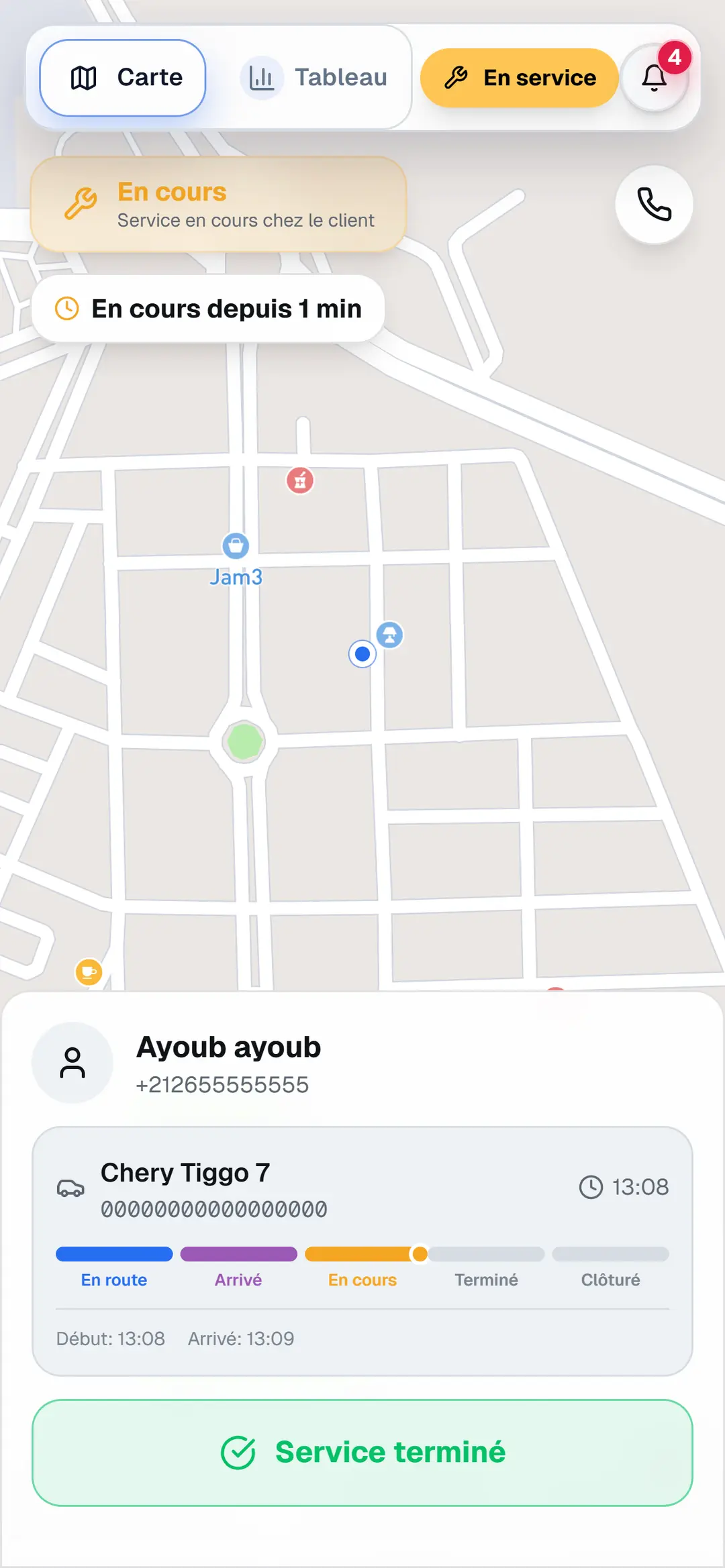 Route and field tracking